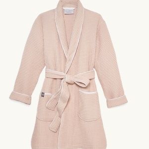 Boll & Branch NWT Women’s Waffle Blush Organic Cotton Robe, Size S